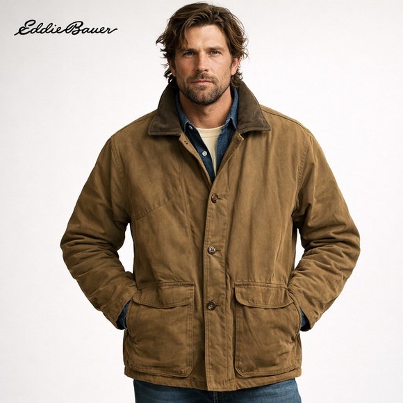 NWT Eddie Bauer Bodie Mountain Rancher Jacket Brown Corduroy Trim Mens XXXL Tall